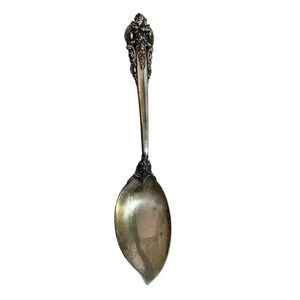 Wallace Sterling Silver Jelly Server Grande Baroque Intricate Vintage Jam Spoon